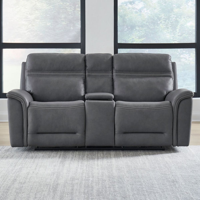 Liberty Furniture Cooper Loveseat w/Console P3 & ZG in Blue Gray - Furniture 4 Less (Jacksonville, NC)