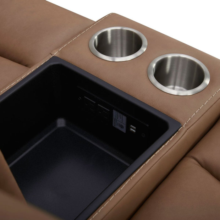 Liberty Furniture Bennett Loveseat with Console P2 & ZG in Butternut - Furniture 4 Less (Jacksonville, NC)