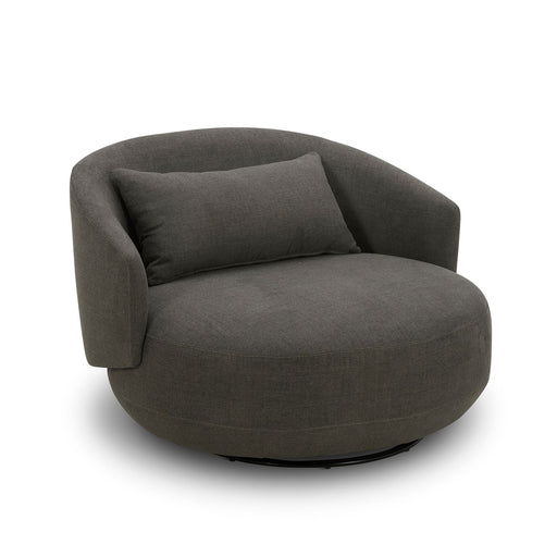 Haley Uph Swivel Cuddler Chair - Charcoal - Furniture 4 Less (Jacksonville, NC)