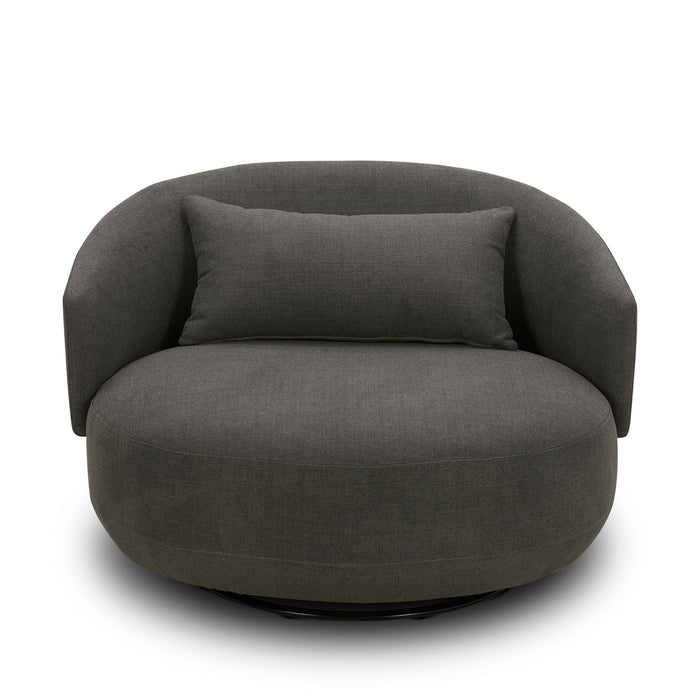 Haley Uph Swivel Cuddler Chair - Charcoal - Furniture 4 Less (Jacksonville, NC)
