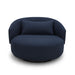 Liberty Furniture Haley Upholstered Swivel Cuddler Chair in Midnight - Furniture 4 Less (Jacksonville, NC)
