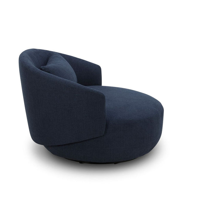 Liberty Furniture Haley Upholstered Swivel Cuddler Chair in Midnight - Furniture 4 Less (Jacksonville, NC)