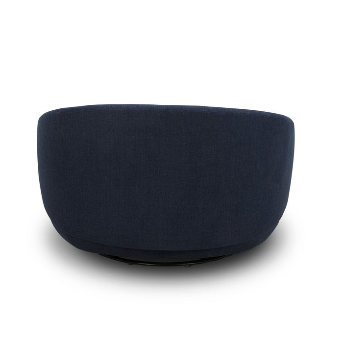 Liberty Furniture Haley Upholstered Swivel Cuddler Chair in Midnight - Furniture 4 Less (Jacksonville, NC)