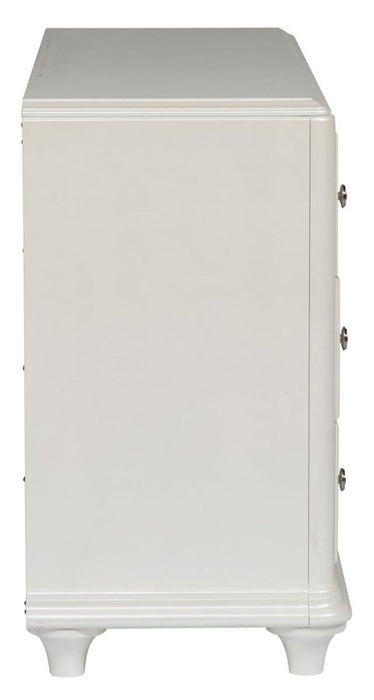 Liberty Furniture Stardust 6 Drawer Dresser in Iridescent White - Furniture 4 Less (Jacksonville, NC)