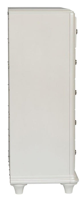 Liberty Furniture Stardust 5 Drawer Chest in Iridescent White - Furniture 4 Less (Jacksonville, NC)
