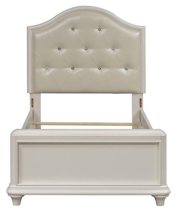 Liberty Furniture Stardust Twin Panel Bed in Iridescent White - Furniture 4 Less (Jacksonville, NC)