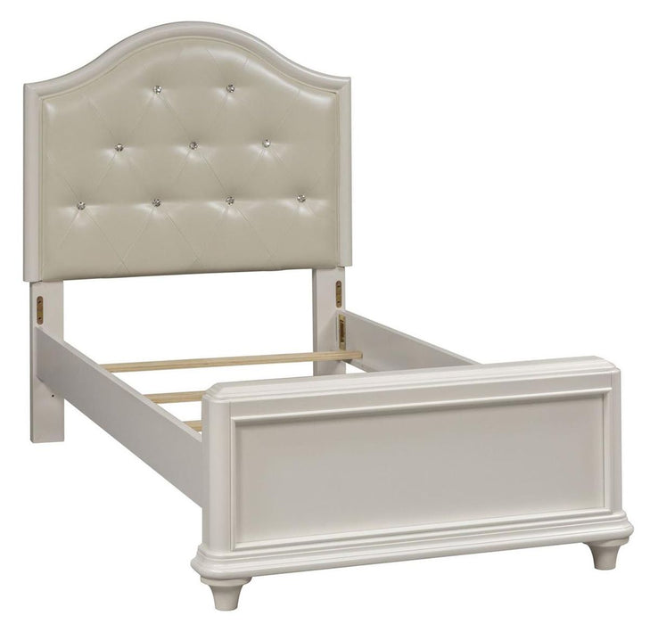 Liberty Furniture Stardust Twin Panel Bed in Iridescent White - Furniture 4 Less (Jacksonville, NC)