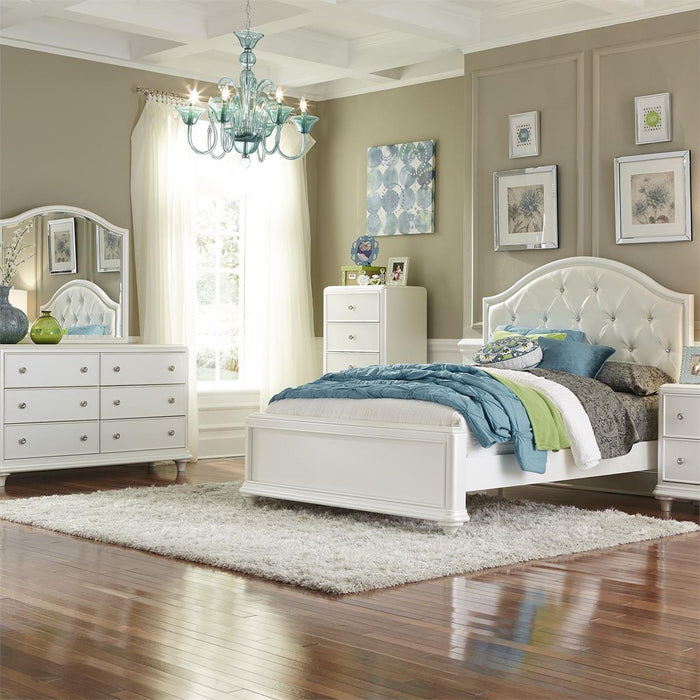 Liberty Furniture Stardust Twin Panel Bed in Iridescent White - Furniture 4 Less (Jacksonville, NC)