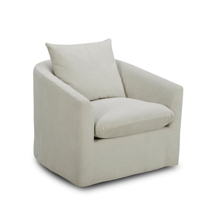 Liberty Furniture Saxton Upholstered Swivel Accent Chair in Ivory - Furniture 4 Less (Jacksonville, NC)