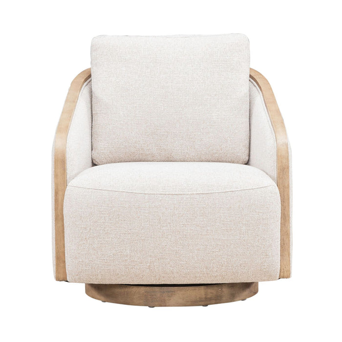 Nora Uph Swivel Accent Chair - Light Brown - Furniture 4 Less (Jacksonville, NC)