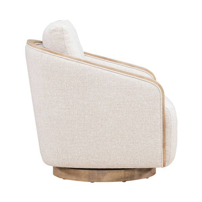 Nora Uph Swivel Accent Chair - Light Brown - Furniture 4 Less (Jacksonville, NC)