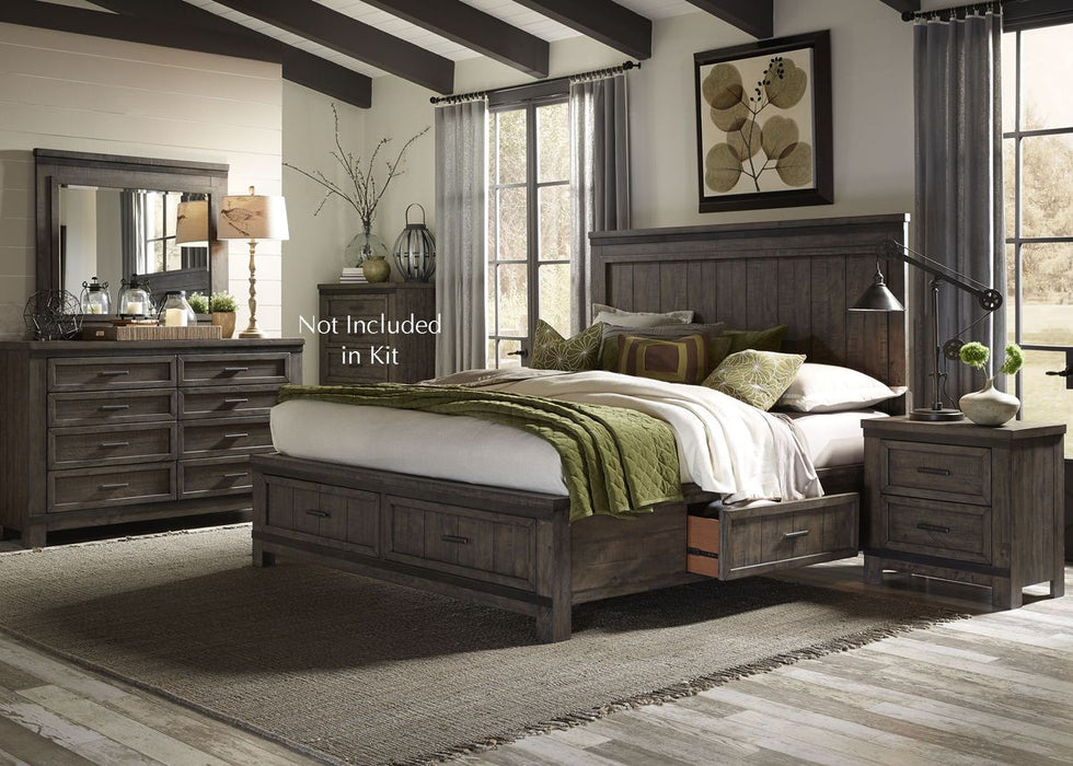 Liberty Thornwood Hills King Two Sided Storage Bed in Rock Beaten Gray 759-BR-K2S - Furniture 4 Less (Jacksonville, NC)