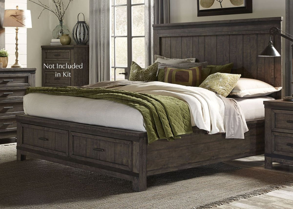 Liberty Thornwood Hills King Storage Bed in Rock Beaten Gray 759-BR-KSB - Furniture 4 Less (Jacksonville, NC)