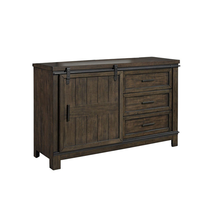 Thornwood Hills Barn Door Dresser in Rock Beaten Gray - Furniture 4 Less (Jacksonville, NC)