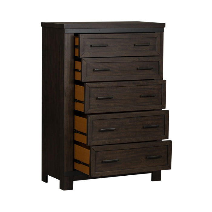 Thornwood Hills 5-Drawer Chest in Rock Beaten Gray - Furniture 4 Less (Jacksonville, NC)