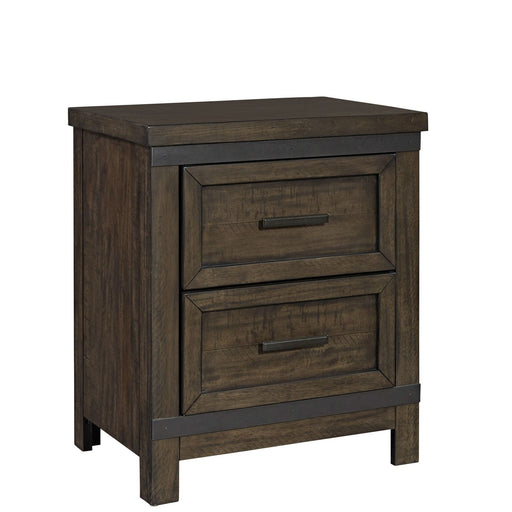 Thornwood Hills 2 Drawer Nightstand in Rock Beaten Gray - Furniture 4 Less (Jacksonville, NC)
