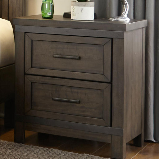 Liberty Furniture Thornwood Hills 2 Drawer Nightstand in Rock Beaten Gray - Furniture 4 Less (Jacksonville, NC)
