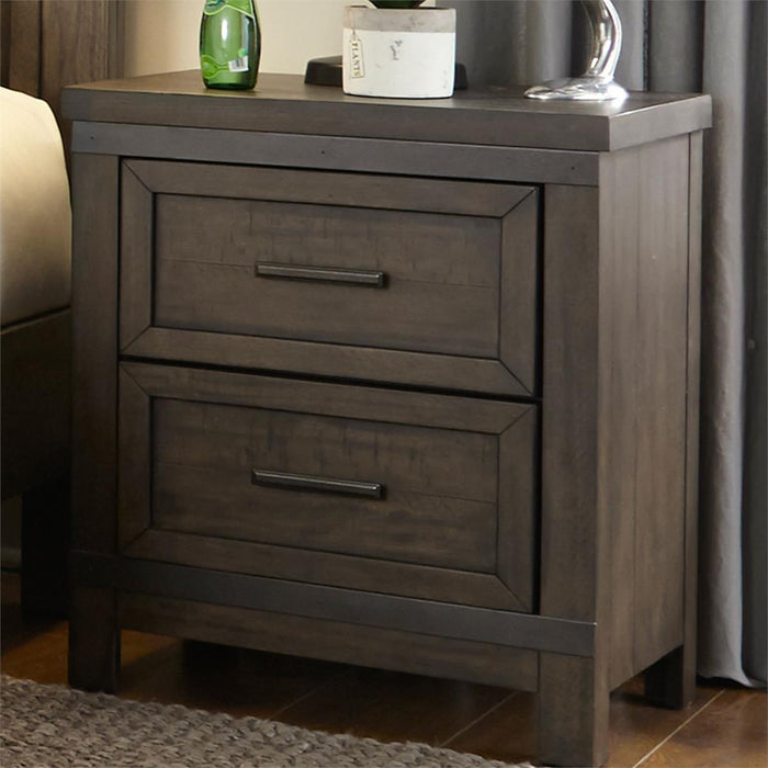 Liberty Furniture Thornwood Hills 2 Drawer Nightstand in Rock Beaten Gray - Furniture 4 Less (Jacksonville, NC)