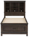 Liberty Furniture Thornwood Hills Full Bookcase Bed in Rock Beaten Gray - Furniture 4 Less (Jacksonville, NC)