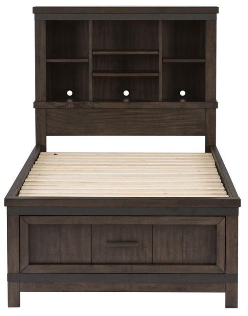 Liberty Furniture Thornwood Hills Twin Bookcase Bed in Rock Beaten Gray - Furniture 4 Less (Jacksonville, NC)