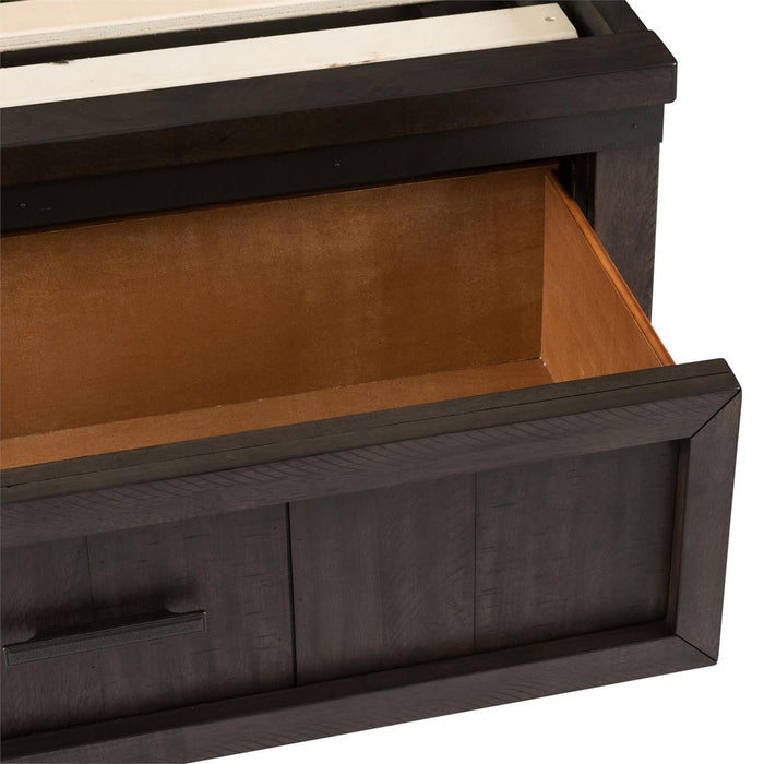 Liberty Furniture Thornwood Hills Full Bookcase Bed in Rock Beaten Gray - Furniture 4 Less (Jacksonville, NC)