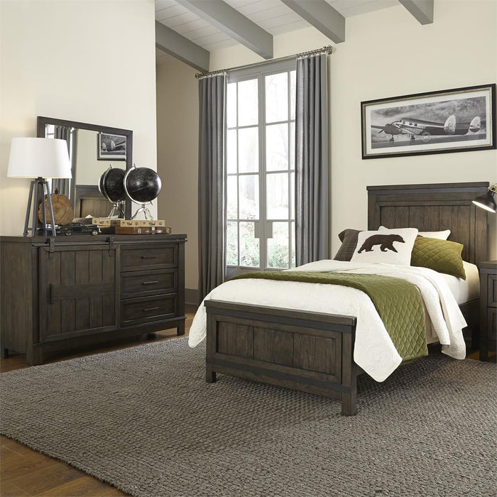 Liberty Furniture Thornwood Hills Twin Panel Bed in Rock Beaten Gray - Furniture 4 Less (Jacksonville, NC)
