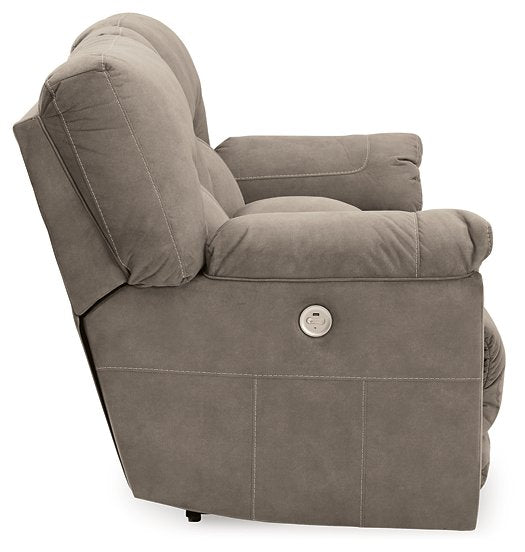 Cavalcade Power Reclining Loveseat with Console - Furniture 4 Less (Jacksonville, NC)