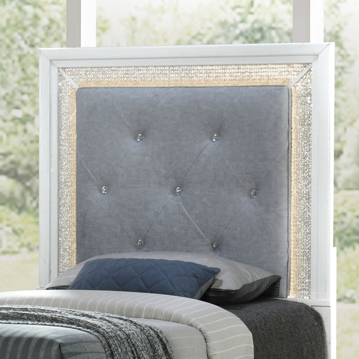 Reflections Twin Uph Panel HB w/ Lights - Furniture 4 Less (Jacksonville, NC)