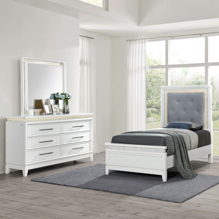 Reflections Full Uph Bed, Dresser & Mirror - Furniture 4 Less (Jacksonville, NC)