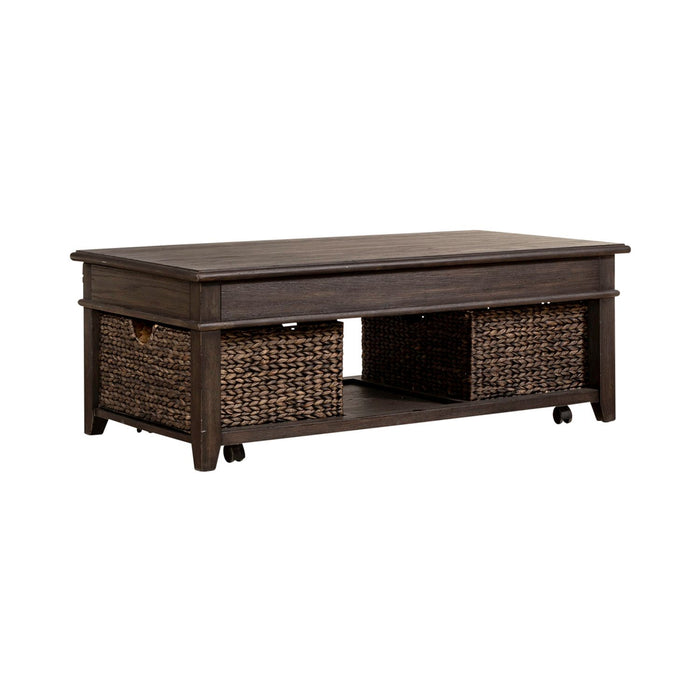 Mill Creek Lift Top Cocktail Table in Peppercorn - Furniture 4 Less (Jacksonville, NC)