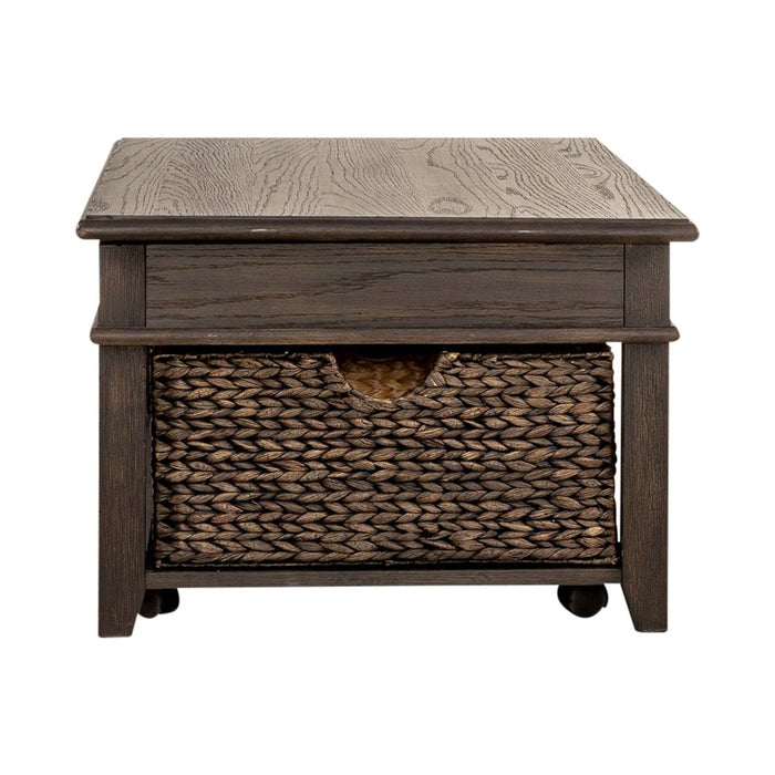 Liberty Furniture Mill Creek Lift Top Cocktail Table in Peppercorn - Furniture 4 Less (Jacksonville, NC)