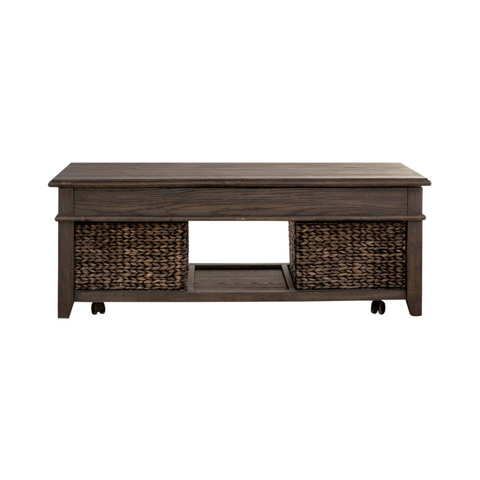 Mill Creek Lift Top Cocktail Table in Peppercorn - Furniture 4 Less (Jacksonville, NC)