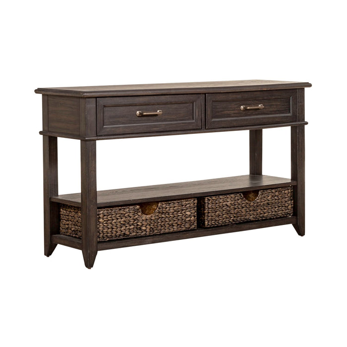 Mill Creek 2 Drawer Sofa Table in Peppercorn - Furniture 4 Less (Jacksonville, NC)