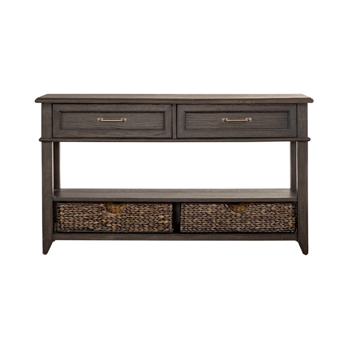 Mill Creek 2 Drawer Sofa Table in Peppercorn - Furniture 4 Less (Jacksonville, NC)