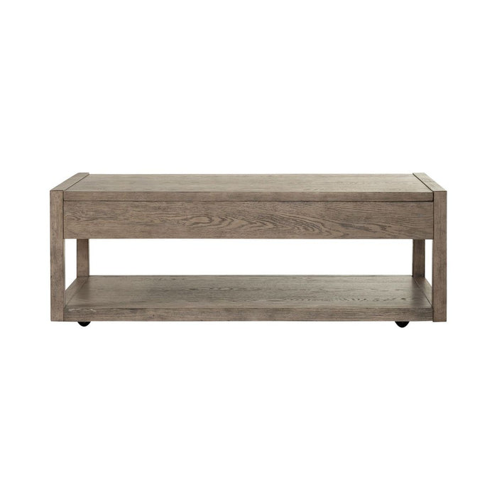 Liberty Furniture Bartlett Field Cocktail Table in Dusty Taupe - Furniture 4 Less (Jacksonville, NC)