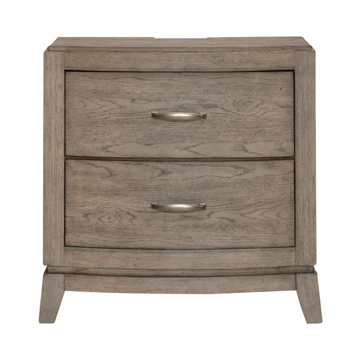 Avalon Nightstand with Charging Station in Burnished Beige - Furniture 4 Less (Jacksonville, NC)