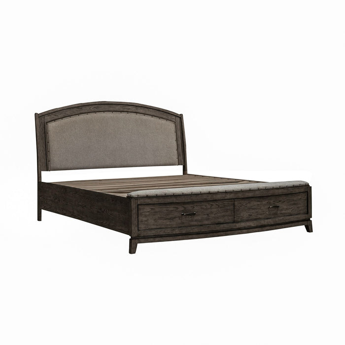 Avalon King Uph Storage Bed - Furniture 4 Less (Jacksonville, NC)
