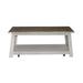 Liberty Furniture Laurel Bluff Cocktail Table in Antique White with Dusty Gray Top - Furniture 4 Less (Jacksonville, NC)