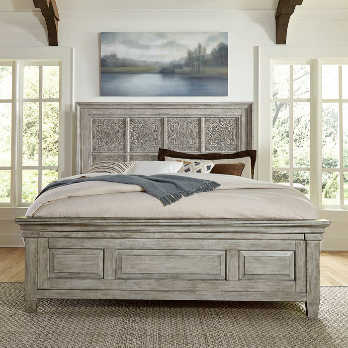 Heartland King Opt California Panel Bed, Dresser & Mirror, Chest - Furniture 4 Less (Jacksonville, NC)
