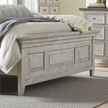 Liberty Furniture Heartland King Panel Bed in Antique White - Furniture 4 Less (Jacksonville, NC)