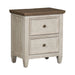 Heartland 2 Drawer Nightstand w/ Charging Station in Antique White - Furniture 4 Less (Jacksonville, NC)
