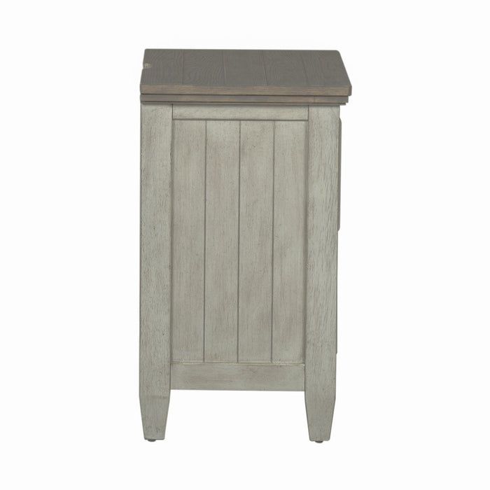 Heartland 2 Drawer Nightstand w/ Charging Station in Antique White - Furniture 4 Less (Jacksonville, NC)