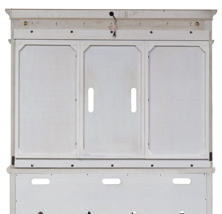 Liberty Heartland 66" Entertainment TV Stand with Hutch in Antique White - Furniture 4 Less (Jacksonville, NC)