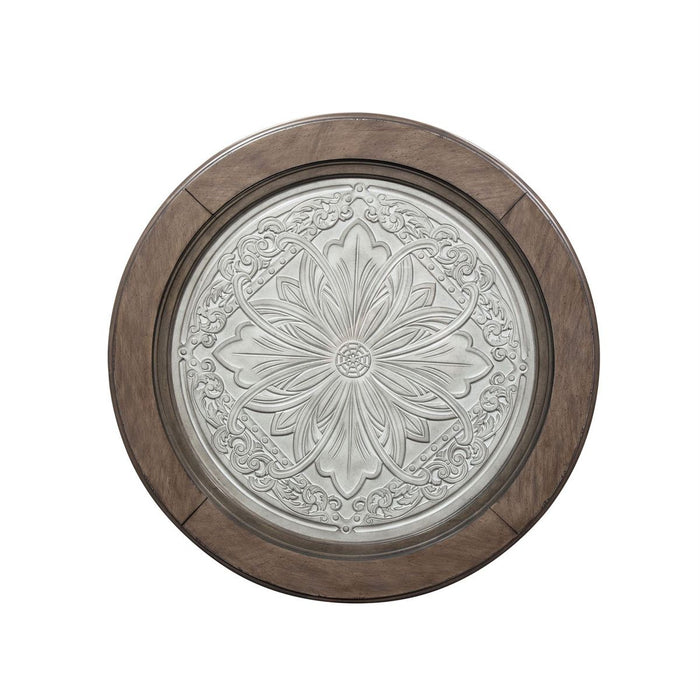 Liberty Heartland Round Ceiling Tile Cocktail Table in Antique White - Furniture 4 Less (Jacksonville, NC)