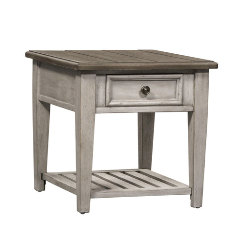Heartland Drawer End Table in Antique White - Furniture 4 Less (Jacksonville, NC)