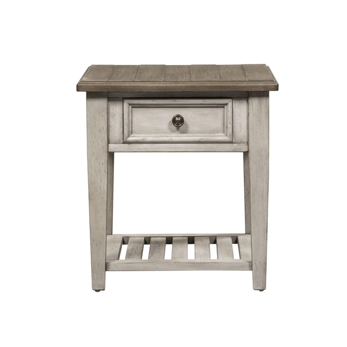 Heartland Drawer End Table in Antique White - Furniture 4 Less (Jacksonville, NC)