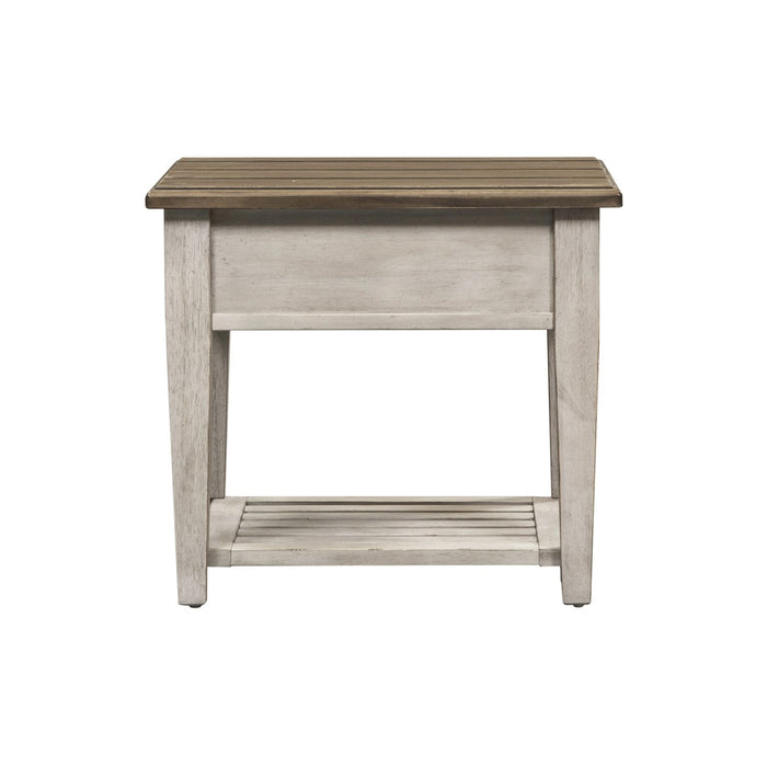 Heartland Drawer End Table in Antique White - Furniture 4 Less (Jacksonville, NC)