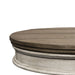 Heartland Round Pedestal Chair Side Table in Antique White - Furniture 4 Less (Jacksonville, NC)