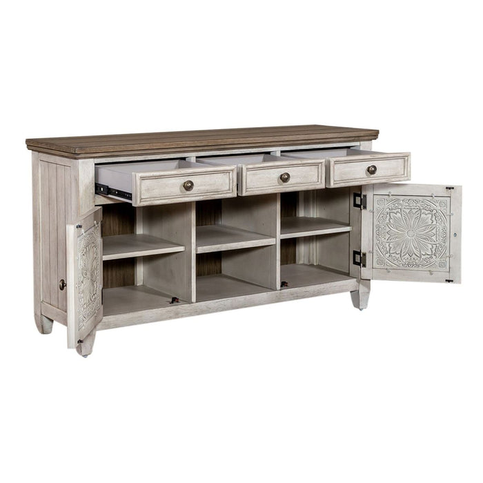 Liberty Heartland 56" Tile TV Console in Antique White - Furniture 4 Less (Jacksonville, NC)