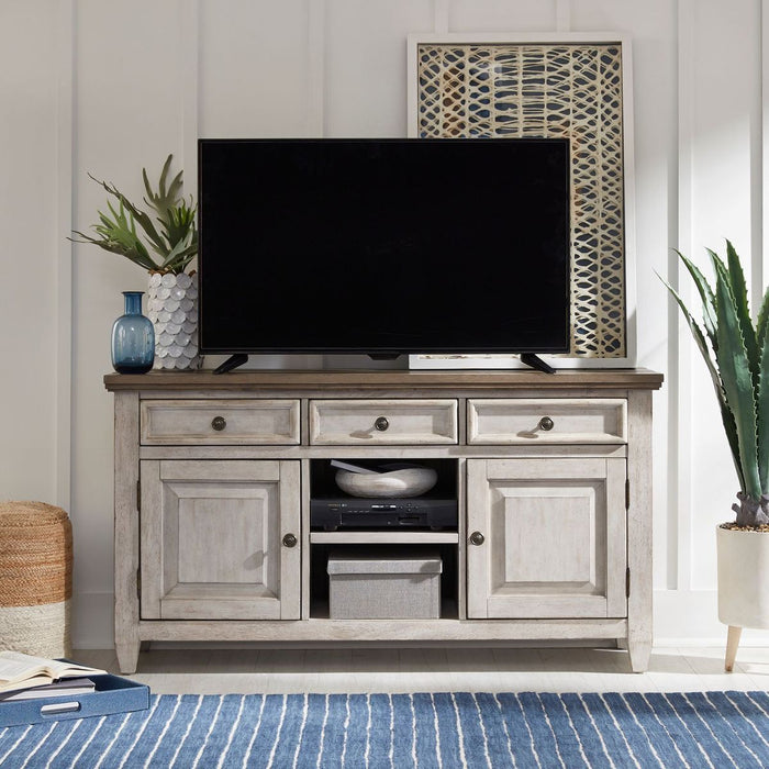 Liberty Heartland 56" Tile TV Console in Antique White - Furniture 4 Less (Jacksonville, NC)